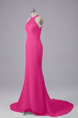 Elegante halter Court Train Bruidsmeisjekleding