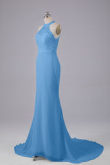 Elegante halter Court Train Bruidsmeisjekleding