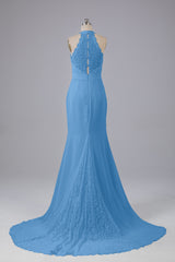 Elegante halter Court Train Bruidsmeisjekleding