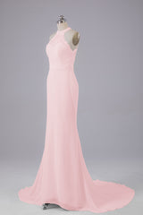 Elegante halter Court Train Bruidsmeisjekleding