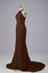 Elegante halter Court Train Bruidsmeisjekleding