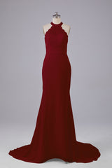 Elegante halter Court Train Bruidsmeisjekleding