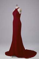 Elegante halter Court Train Bruidsmeisjekleding