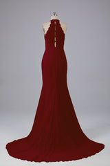 Elegante halter Court Train Bruidsmeisjekleding