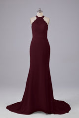 Elegante halter Court Train Bruidsmeisjekleding