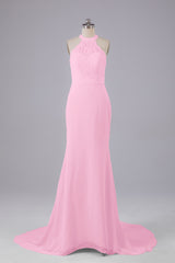 Elegante halter Court Train Bruidsmeisjekleding