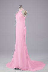 Elegante halter Court Train Bruidsmeisjekleding