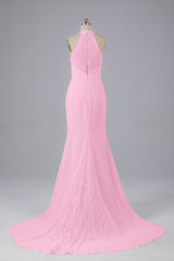 Elegante halter Court Train Bruidsmeisjekleding