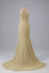 Elegante halter Court Train Bruidsmeisjekleding
