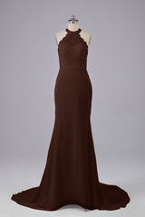 Elegante halter Court Train Bruidsmeisjekleding