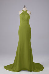 Elegante halter Court Train Bruidsmeisjekleding