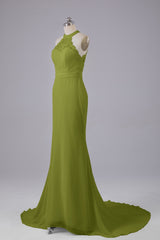 Elegante halter Court Train Bruidsmeisjekleding
