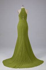 Elegante halter Court Train Bruidsmeisjekleding