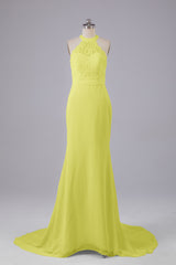 Elegante halter Court Train Bruidsmeisjekleding