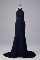 Elegante halter Court Train Bruidsmeisjekleding