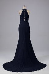 Elegante halter Court Train Bruidsmeisjekleding