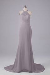 Elegante halter Court Train Bruidsmeisjekleding