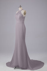 Elegante halter Court Train Bruidsmeisjekleding