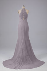 Elegante halter Court Train Bruidsmeisjekleding