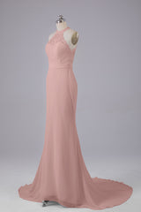 Elegante halter Court Train Bruidsmeisjekleding