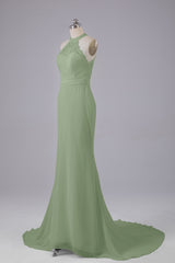 Elegante halter Court Train Bruidsmeisjekleding