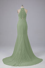 Elegante halter Court Train Bruidsmeisjekleding