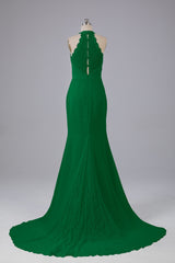 Elegante halter Court Train Bruidsmeisjekleding