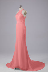 Elegante halter Court Train Bruidsmeisjekleding