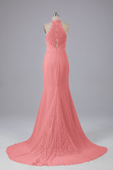 Elegante halter Court Train Bruidsmeisjekleding