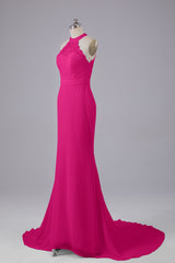 Elegante halter Court Train Bruidsmeisjekleding