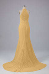 Elegante halter Court Train Bruidsmeisjekleding