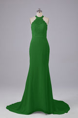 Elegante halter Court Train Bruidsmeisjekleding