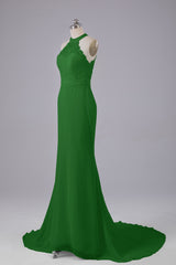 Elegante halter Court Train Bruidsmeisjekleding