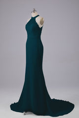 Elegante halter Court Train Bruidsmeisjekleding