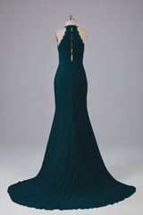 Elegante halter Court Train Bruidsmeisjekleding