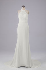 Elegante halter Court Train Bruidsmeisjekleding
