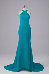 Elegante halter Court Train Bruidsmeisjekleding