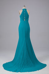 Elegante halter Court Train Bruidsmeisjekleding