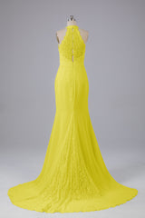 Elegante halter Court Train Bruidsmeisjekleding