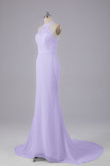 Elegante halter Court Train Bruidsmeisjekleding