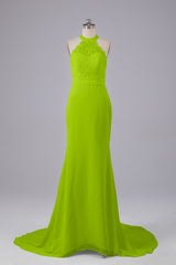 Elegante halter Court Train Bruidsmeisjekleding