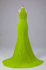 Elegante halter Court Train Bruidsmeisjekleding