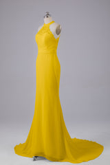 Elegante halter Court Train Bruidsmeisjekleding