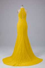 Elegante halter Court Train Bruidsmeisjekleding