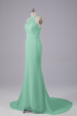 Elegante halter Court Train Bruidsmeisjekleding