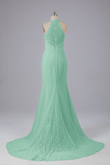 Elegante halter Court Train Bruidsmeisjekleding