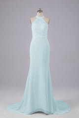 Elegante halter Court Train Bruidsmeisjekleding
