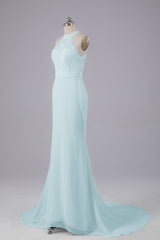 Elegante halter Court Train Bruidsmeisjekleding