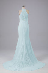 Elegante halter Court Train Bruidsmeisjekleding