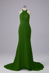 Elegante halter Court Train Bruidsmeisjekleding